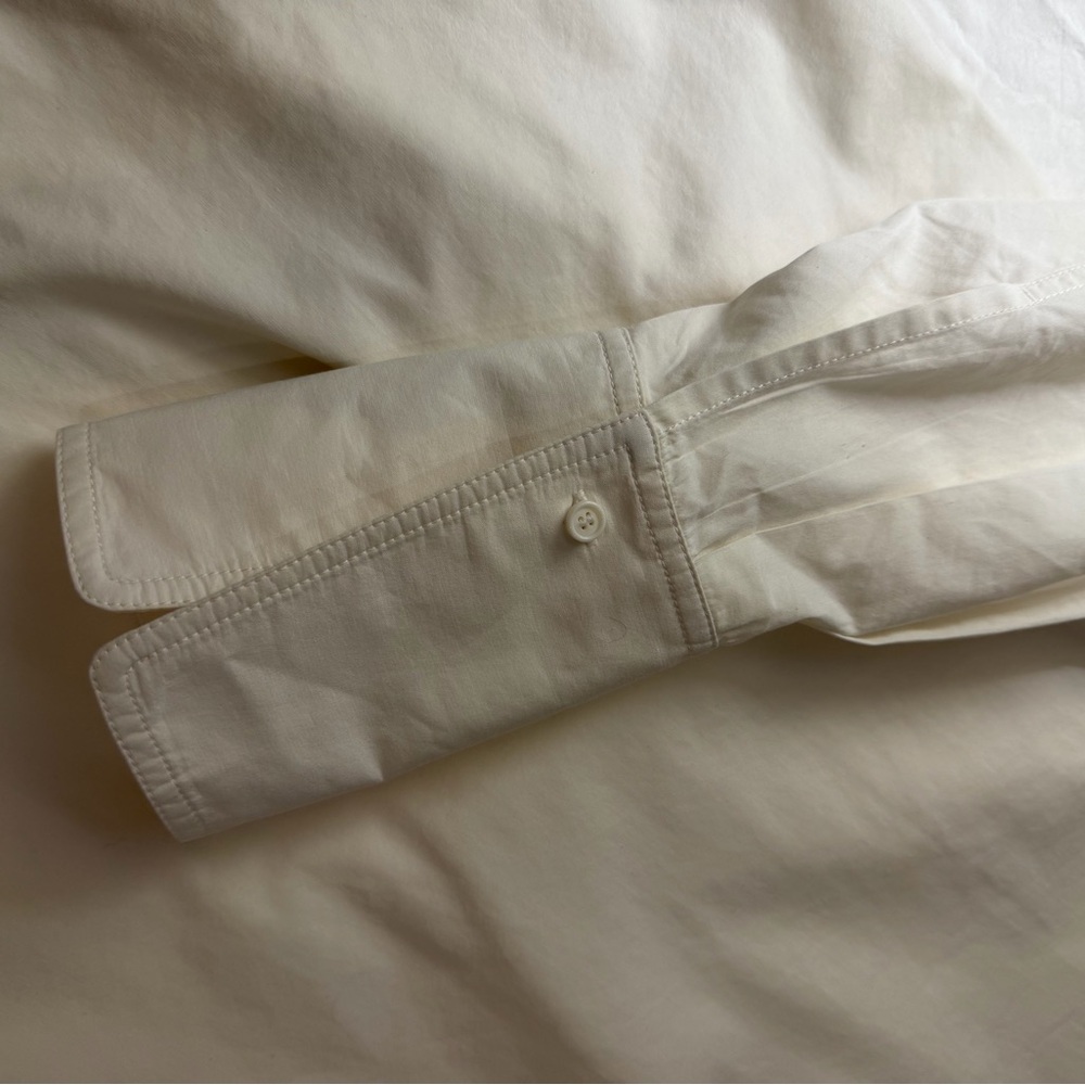 CELINE Phoebe Long Sleeve Cotton Silk Long Sleeve Top Blouse White 38 6-8 - Picture 5 of 13